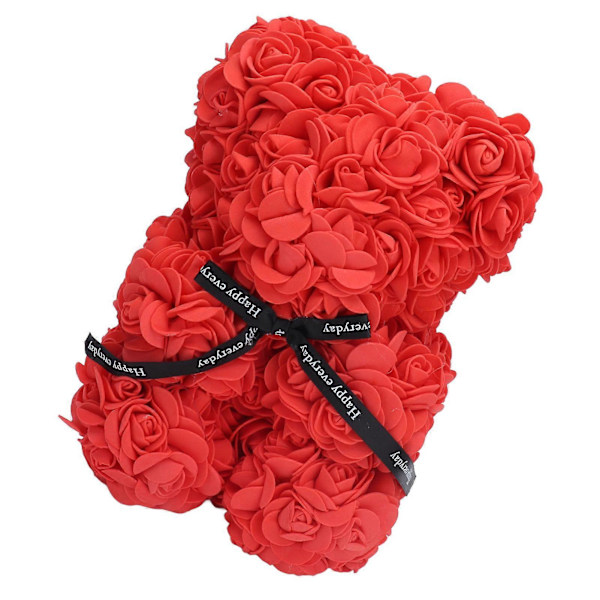 21cm Blomstrende Bjørn Rød Roseformet Bjørn Romantisk Valentinsdag Kunstig Blomstrende Bjørn til Bryllup Jubilæum