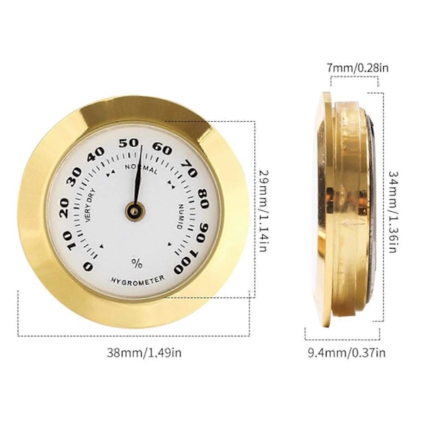 Fiolfodral Hygrometer Legering Mini Gitarr Fuktighetsmätare Rund Luftfuktighetsmätare för Musikinstrument