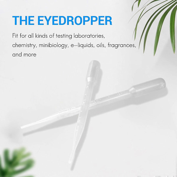 100 stk. Graderte Pipetter Dråpeteller Polyetylen (3 ml)