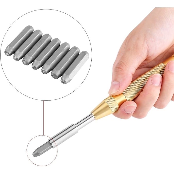 38 osainen metallipunssityökalusarja automaattisiin kirjaimiin ja numeroihin, metalliperforointi, DIY-punssaussetti metallille, nahalle, puulle, 0,3 mm