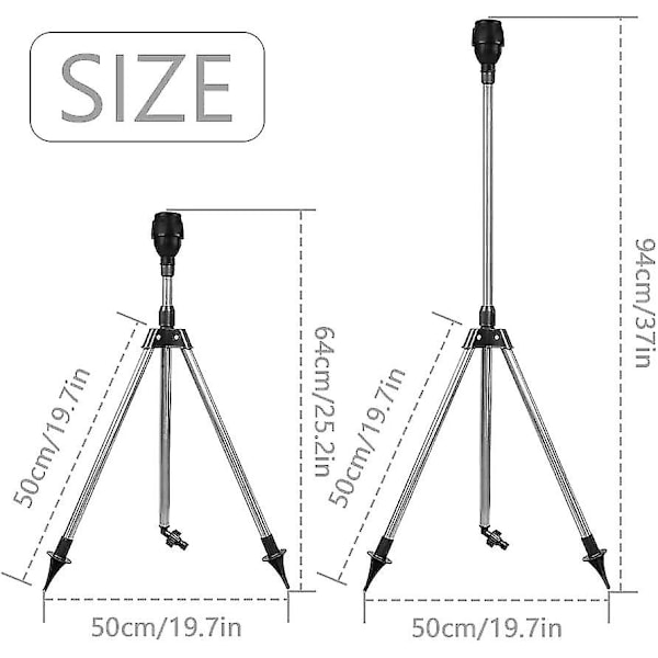 Roterande Tripod-Bevattningssystem, 360 Grader Automatisk Roterande Bevattning, Teleskopisk Tripod-Bevattningssystem