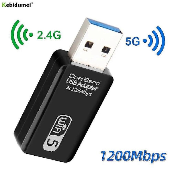 1200Mbps 5Ghz Wifi USB Wifi-adapter USB 3.0 Wi-fi-adapter Ethernet Wi Fi-antenn Dual Band 2.4G&5G Wifi-modul för PC Laptop Bluetooth-sändare