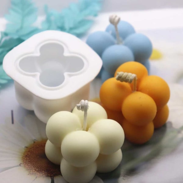 DIY Candle Mini Cube - Lysform 4cm hvit white