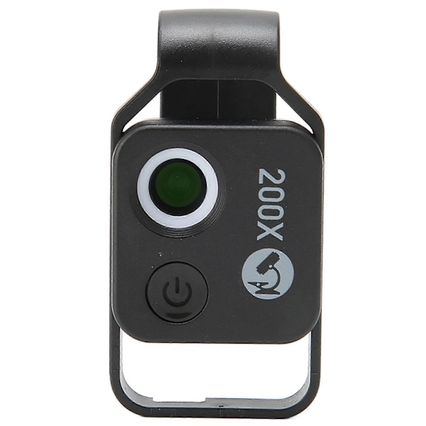 200X Telefon Mini Lomme Mikroskop med CPL Linse Universal Telefon Mikroskop Klip til iPhone til Android Sort
