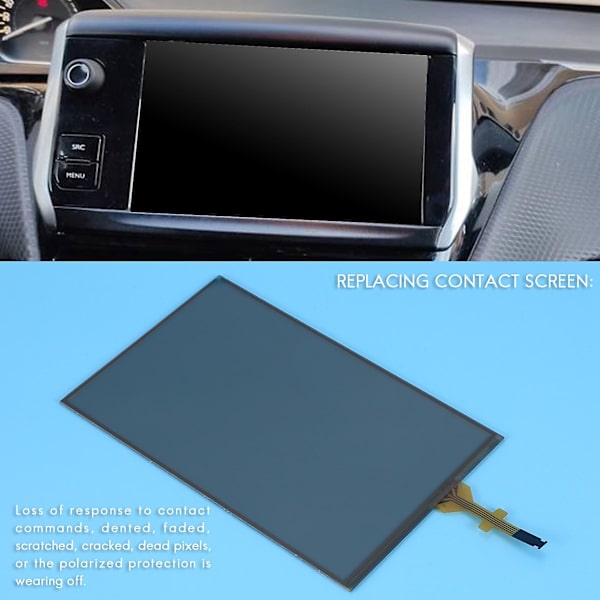 Bilskärm 7 tum Touchscreen Glas Digitizer Navigation För Peugeot 208 2008 308 Citroen C5 C4L C3XR LAM070G004A GCX156AKM-E