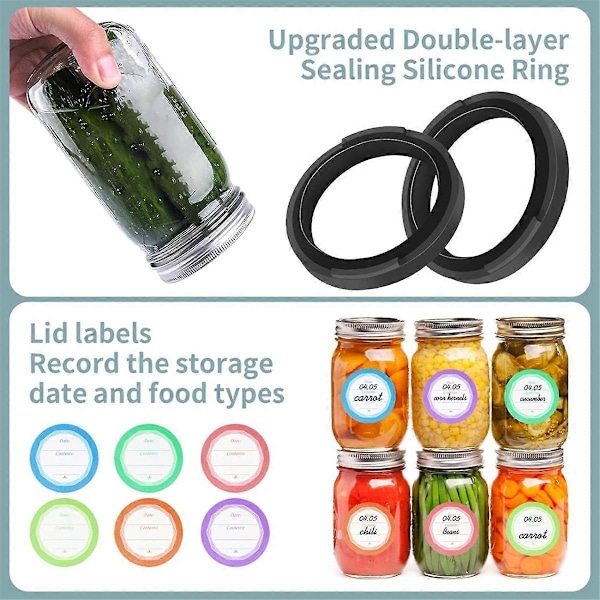 Vakuumförpackare, Bred och Vanlig Mun Konserveringslock Maskin Kit för Matförvaring Vit