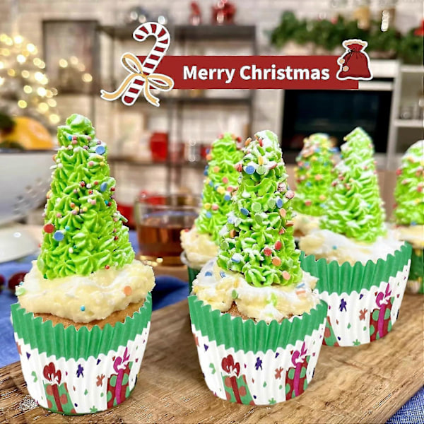 800 Stykker Julepapir Muffinforme Muffins Papir Cupcakes Cupcake Wrappers Cupcake Liners Til Julefest Fødselsdagsfest Bryllup