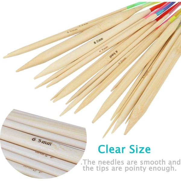 18-pack rundstickor av naturlig bambu