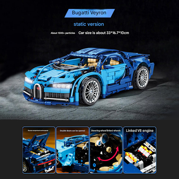 Statisk 1:14 Lambo V12 sportbil högkvalitativa monteringsbyggstenar V12