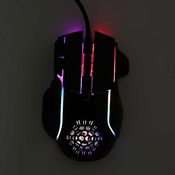 RGB Spelmus 12800 DPI Spelmus Optisk Trådbunden med 10 Programmerbara Knappar 13 Bakgrundsbelysningslägen Mekanisk Mus