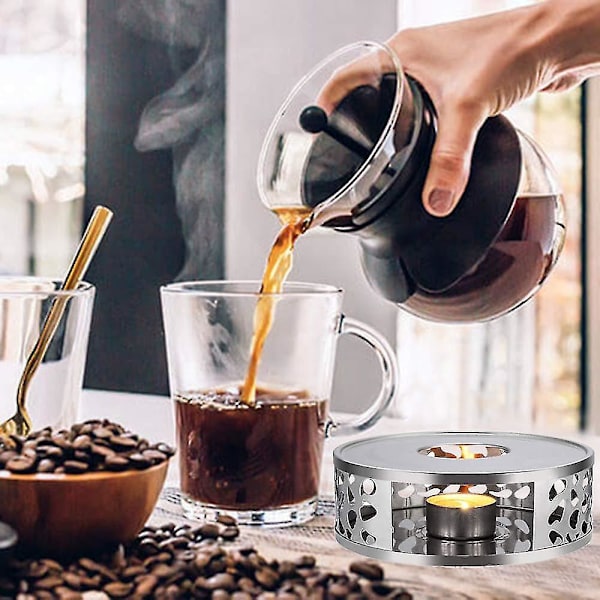 Rustfrit Stål Tekandevarmer, Med Lysestager I Rustfrit Stål, Tekandevarmer Til Tesæt Og Kaffe