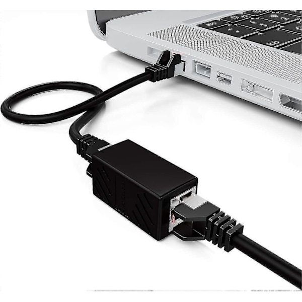6x Cat6 Bridge Afslutning Netværkskabler Patchkabel Ethernetkabel Afskærmet Modulær Adapter 2x Hun Stik Rj45 Dsl Lan - Sort