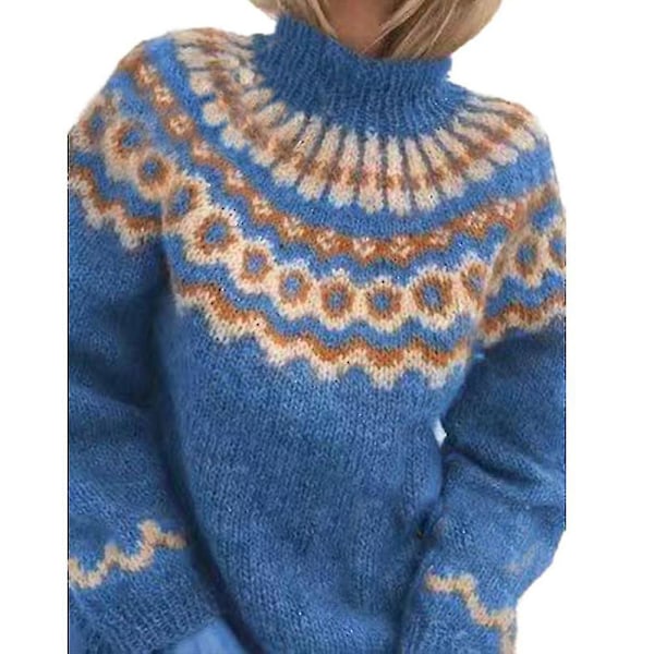 Naisten Neulotu Neulepaita, Pohjoismainen Roll Neck Jumper Pullover Talvi Yläosa