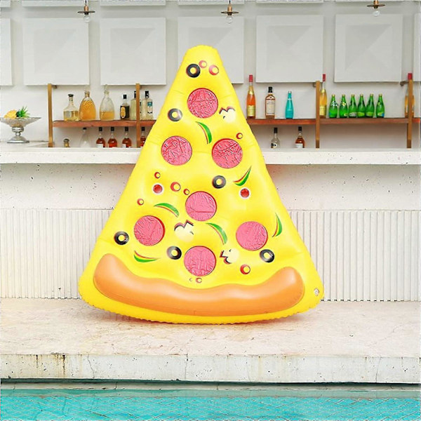 180 cm Uppblåsbar Pool Float Jätte Pizza Badpool Flytande Vatten Flytande Flottar Badpool Flotte med Mugghållare för Sommar Pool Sjö Strand