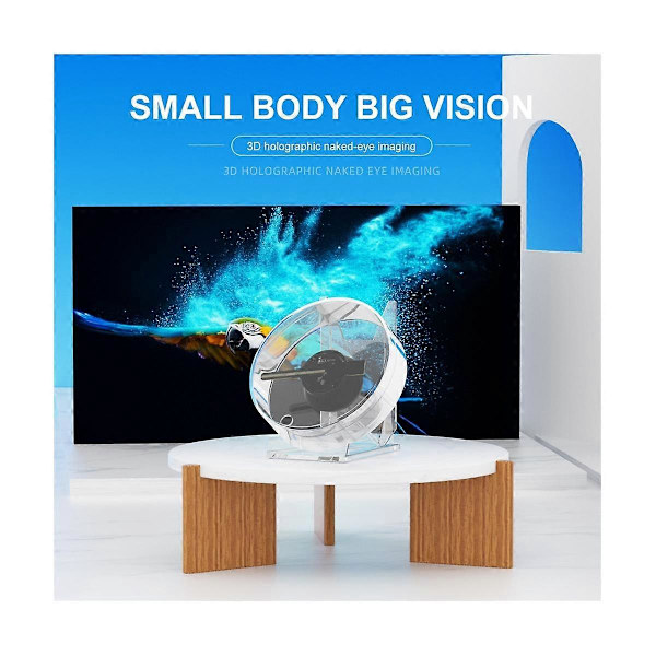 3D Fan Hologram Projektor Skrivebords LED-skilt Holografisk Lampe Spiller Fjernkontroll Display Støtter Bilder