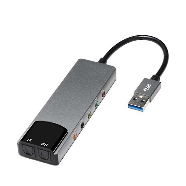 USB Lydkort 7.1 5.1 Kanals Eksternt Lydkort SPDIF Optisk for PC Datamaskin