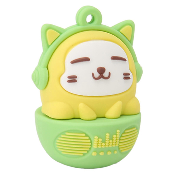 Piirretty USB-muistitikku PVC USB2.0 Kissan kuvio Plug and Play iskunkestävä U-levy puhelimeen kannettavaan tietokoneeseen Keltainen Vihreä 16g