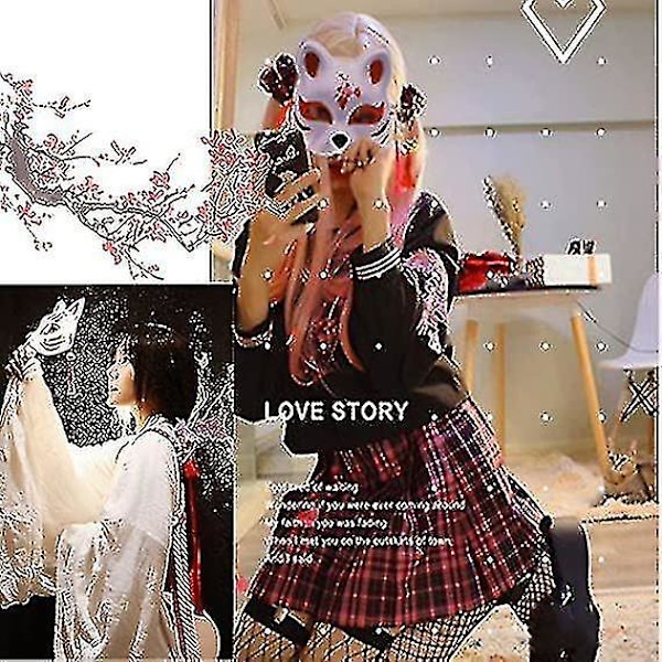 Valkoinen Paperimaskki Kissakasvoilla - 10 Kpl, Tyhjä Massapaperimaskki Käsinmaalattava, Henkilökohtainen Suunnittelu, Sopii Halloweenin Hääpukeutumiseen Cosplayhin