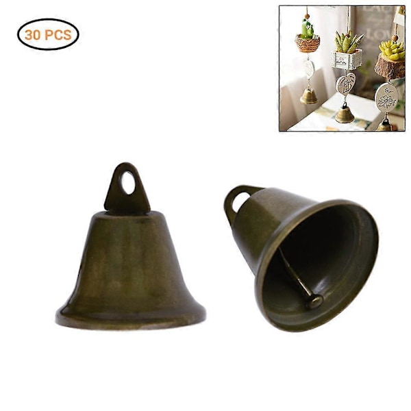 30 stk. Vintage DIY Håndlavede 38mm Bronze Jingle Bells til Håndværk