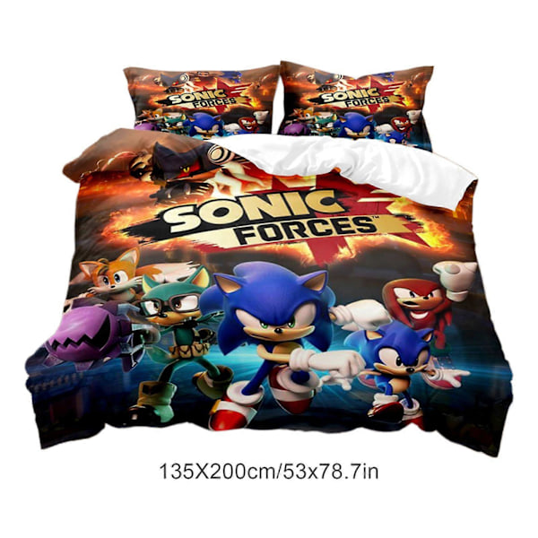 Sonic Sonic Cartoon och Animationslakan och Täcke Set