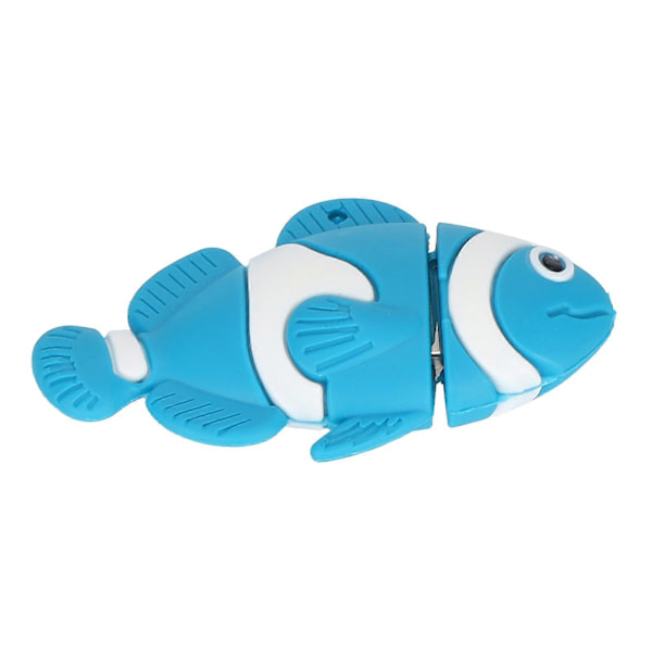 Cartoon U-disk Blå Clownfisk Utseende Hög Hastighet Masslagring Flash Drive Minne Enhet 128GB