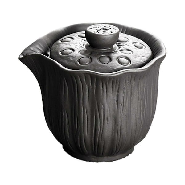 200ml Autentisk Lertekanne Anti-Hot Bærbart Tesett Håndlavet Filter Skønhed Te Infuser Sort