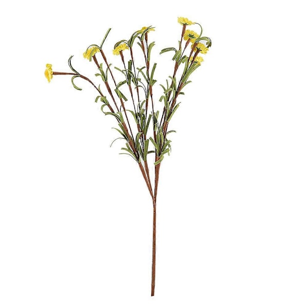 8 stk. Kunstige Simulerede Blomsterbuket Hjem Kommerciel Fest Dekoration (Mørk Gul)