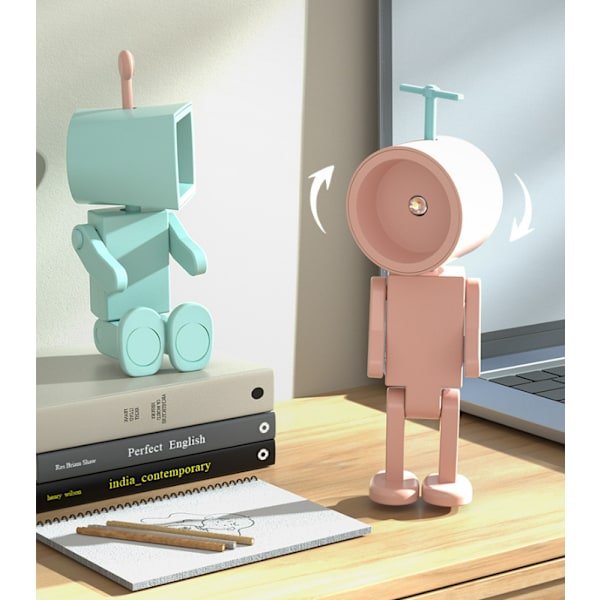Astronaut Magnetisk Nattlampa LED Mini Robot Batteri Boklampa Pink Blocks