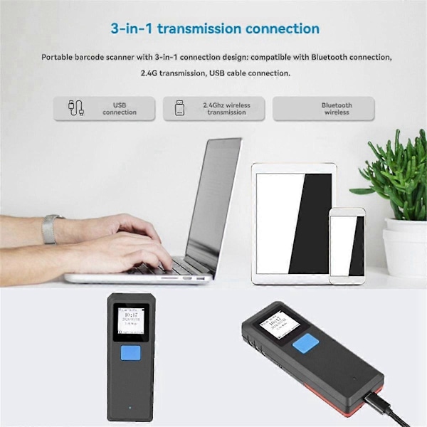 Trådlös QR-kodläsare Bluetooth Bärbar Streckkodsläsare Streckkod Lager Express Streckkodsläsare M9D 1D 2D