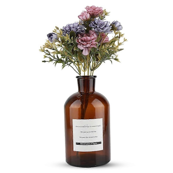 Kunstige Silkeblom Rose Kamelia Buket Bundt Udendørs Planter Hjem Have Bryllup Dekoration
