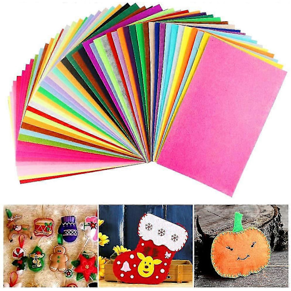 50 st Filtygsark Blandade Färger För DIY, Hantverk, Tillbehör, Skrapböcker, Patchwork, Juldekoration (20*30cm)