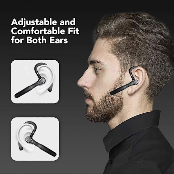 Bluetooth-kuulokemikrofoni, Bluetooth V5.3 -kuulokemikrofoni melua vaimentavalla mikrofonilla, 100 tunnin toistoaika Bluetooth-kuulokemikrofoni, latauskotelo LED-näytöllä