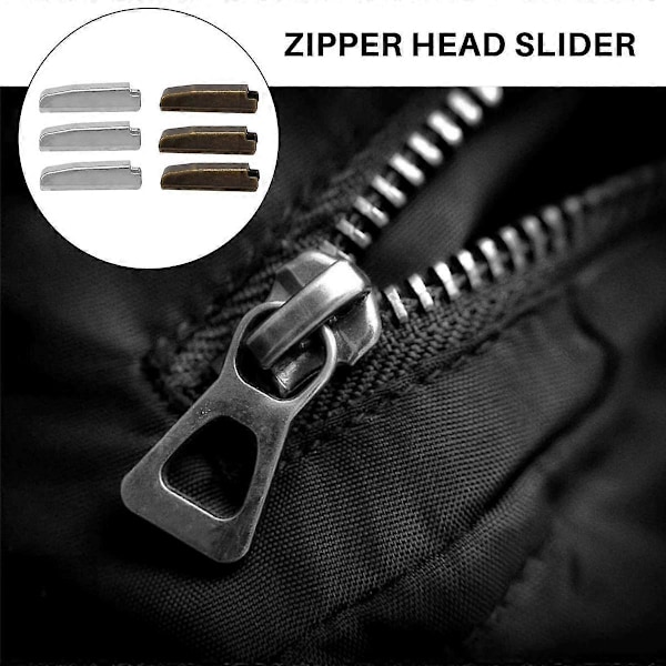 120 Delar Metall Dragkedjehuvud Slider, 4 Storlekar Dragkedja Botten Sliders Fäste Stift, Dragkedja Stopp Reparationsverktygssats
