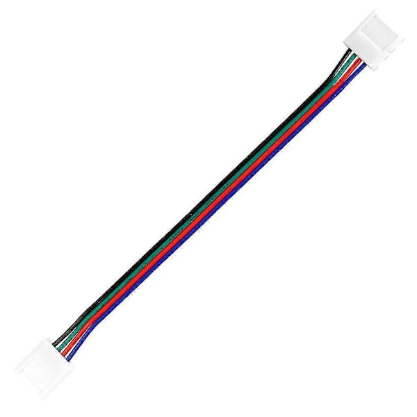 1 stk 10mm 4-polet dobbelt stik med kabel til SMD LED 5050 RGB stribe lys