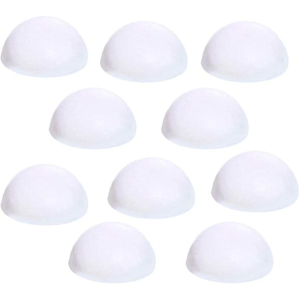 10pcs White Foam Balls Half Ball Shape Christmas Craft Ball Art Decoration Styrofoam, 2inch (d-583-a)