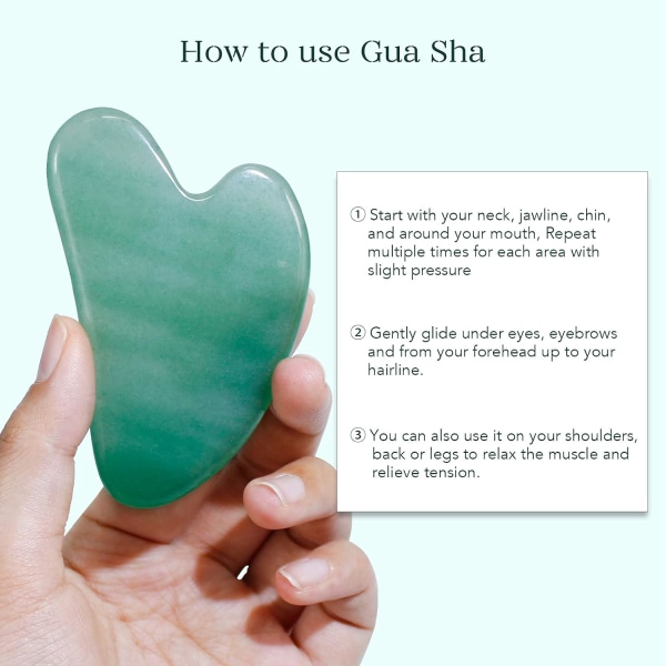 Jade Roller & Gua Sha, Face Roller, Facial Beauty Roller-Green