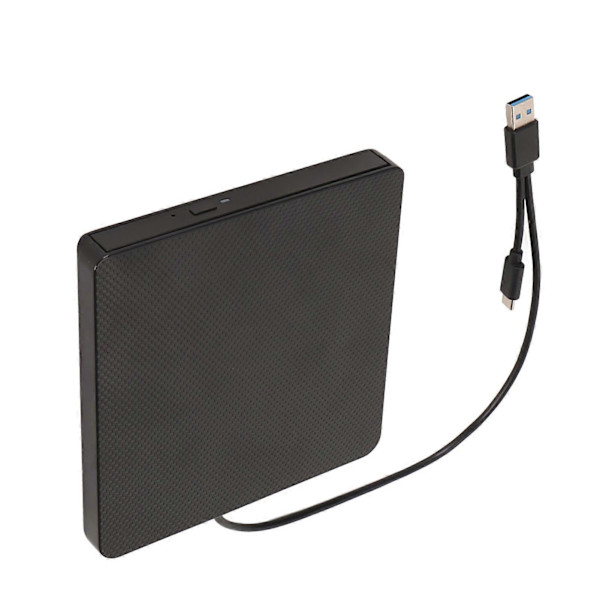 Ulkoinen CD- ja DVD-asema, ammattimainen Plug and Play USB 3.0 USB C kannettava polttaja kannettaville tietokoneille, pöytätietokoneille, Windowsille ja OS X:lle