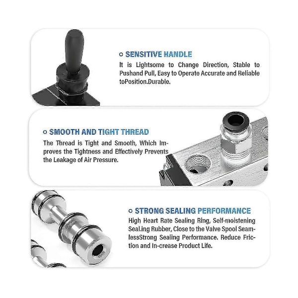 1/4 tum NPT 5-vägs 3-läges luftmanuell ventil Pneumatisk magnetventil Manuell styrning Push-Pull 4H230C-08