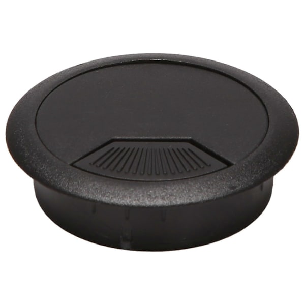 2 st 50 mm Diameter Skrivbords Kabelgenomföringar Hålöverdrag Svart