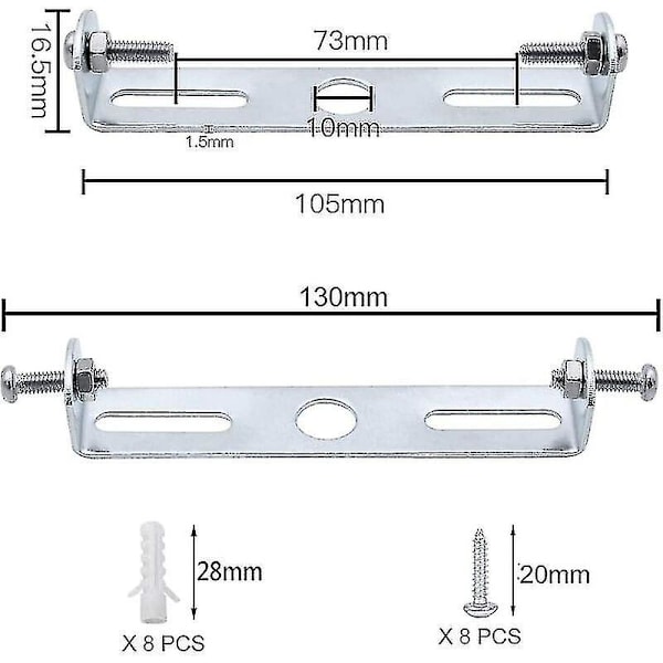 Takfestebraketter for taklamper, 105 mm, tilbehør til anhengslamper, takkroner, taklamper, baseplater, lampeskjøter, plateholdere og tilbehør
