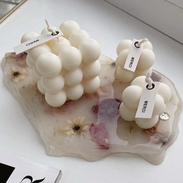 Kynttilän muotoinen 15 kpl Mini Cubes - silikoni DIY kynttilä 4cm valkoinen white