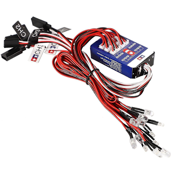12 LED-valosarja Ohjauspyörän ja Jarrun Simulaatio Vilkkuvalo Yhteensopiva 1/10 Skaala Malleille RC-auto Yokomo
