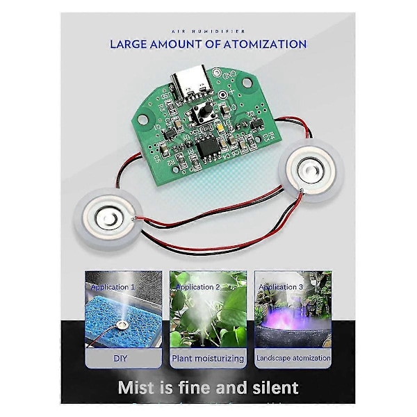 Dubbel Spray Atomiseringsmodul USB Luftfuktare Drivkretskort Atomiserings Experimentell Utrustning