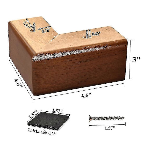 Treben for sofa, L-formet sofa, kommode - sett med 4