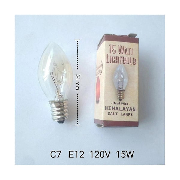 20 stk. 7 Watt C7 E12 Natlys Pære og Saltlampe Reservepærer, Klar Glas Glødepærer