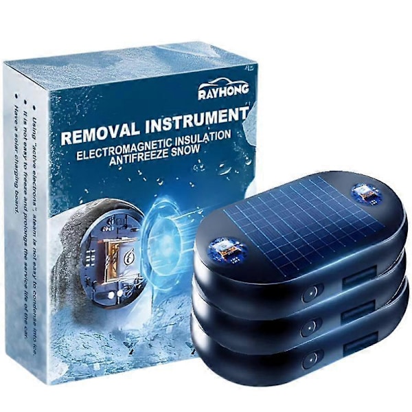 3-pack Elektromagnetisk Bilsnöborttagare Frostskyddande Snöborttagare Solcellsdriven Bilsnöborttagare Avfrostare Vindruteavfrostare