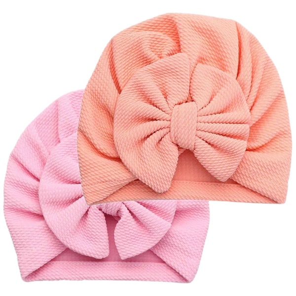 2 kpl Newborn Baby Hat Pääkääre VAALEEN PINKKI