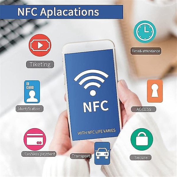 50 kpl NFC Ntag216 Tarra Ntag216 NFC-tunnisteet NFC 216 Tag Ntag216 NFC-kortit 13,56 MHz NFC-tarrat -D