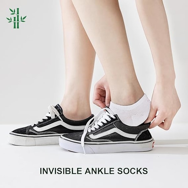 Bambus træningssokker, unisex, usynlige ankelsokker, lave usynlige slip-in sokker, multipakke afslappet sokker til sneakers, loafers og bådsko