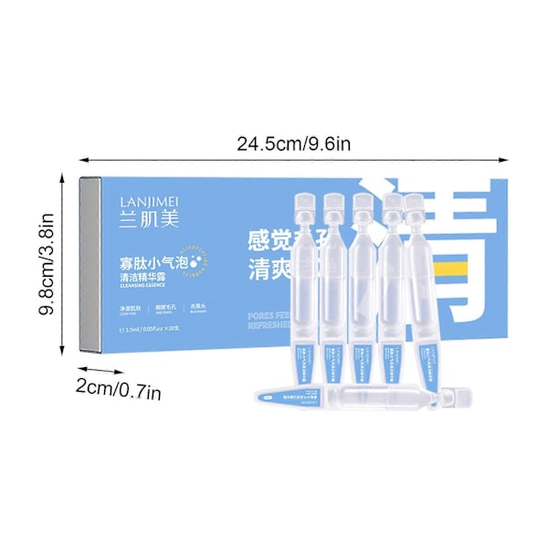 Små Boble Rensende Essens Små Boble Rensende Essens Bærbar Pakke Rensende Hud Krympende Porene Skummende Andre Kaste Essens 15ml